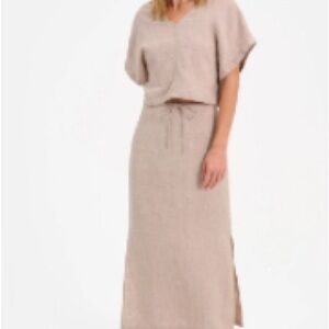 MATE the Label Tan Midi Skirt